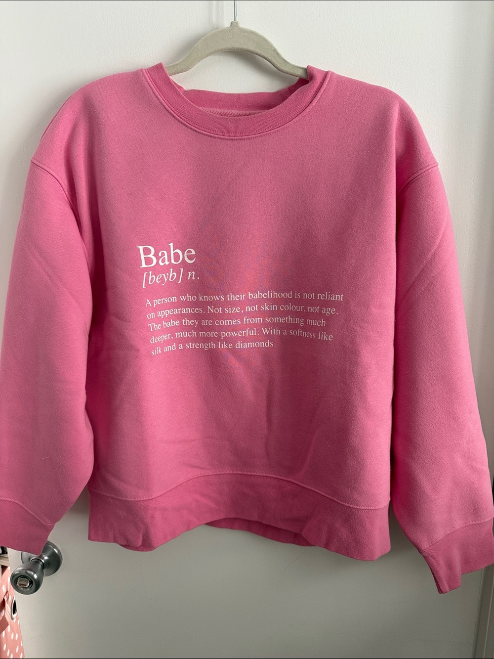 Brunette The Label Pink 'Babe' Definition Crewneck Sweatshirt